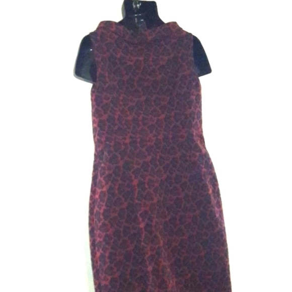 Stunning Maroon Leopard Print Dress, 14 - Picture 6 of 7